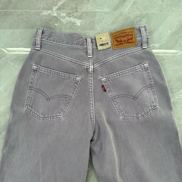 Women's Levi's Purple '94 Baggy Mid-Rise Straight Leg Jeans 100% Cotton 24 x 31 - Picture 9 of 16